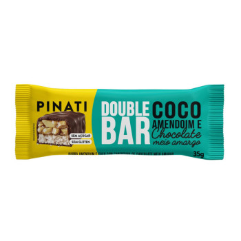 PINATI DOUBLE BAR COCADA AMENDOIM E CHOCOLATE MEIO AMARGO 35G 32X