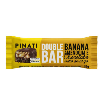 PINATI DOUBLE BAR BANANA AMENDOIM E CHOCOLATE MEIO AMARGO 35G  32X