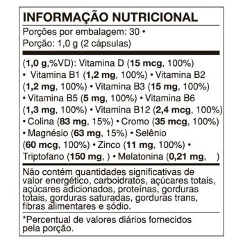 VIDCALME 500 MG 60 CAPS (MELATONINA E TRIPTOFANO) - VIDEIRA 7
