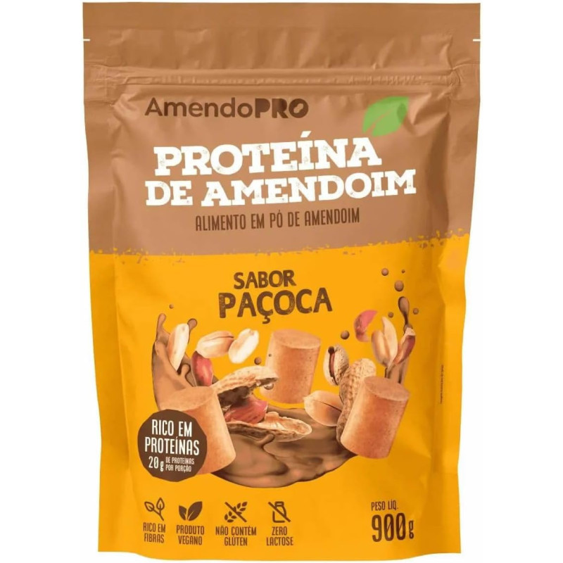 PROTEÍNA DE AMENDOIM SABOR PAÇOCA 900G - AMENDOPRO