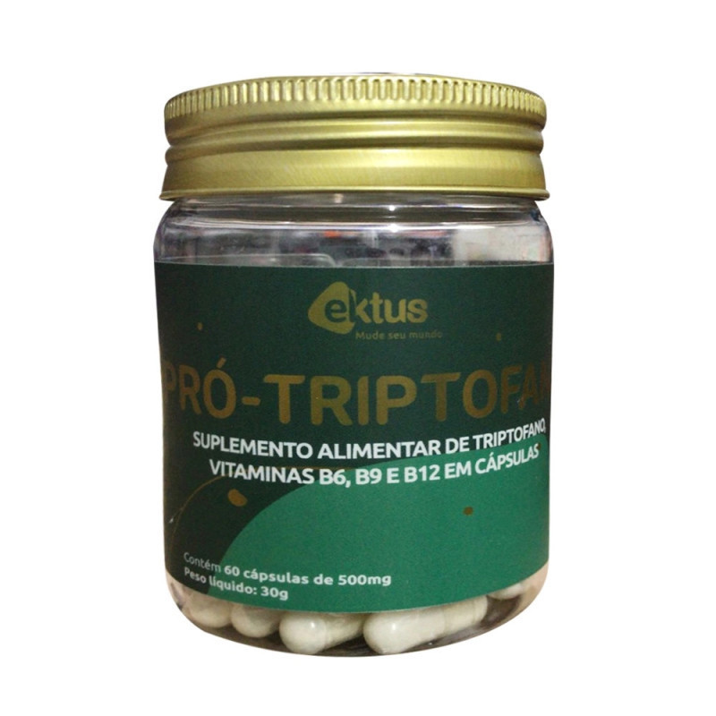 PRO-TRIPTOFANO COM MAGNÉSIO E VITAMINAS 60CAPS 500MG - EKTUS