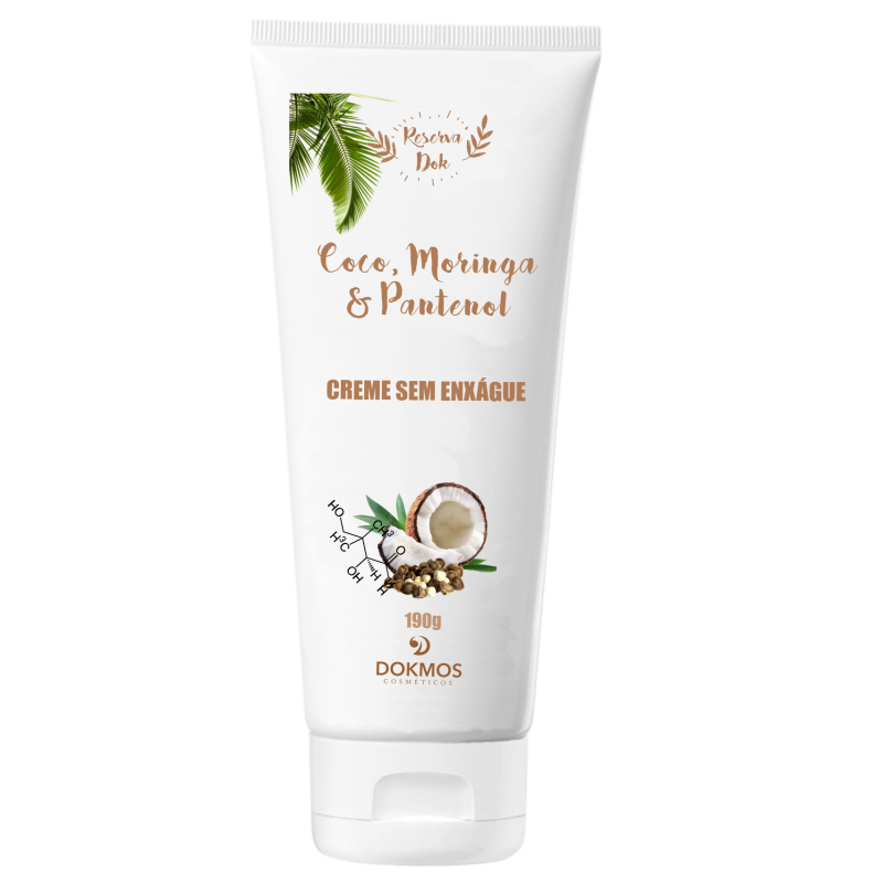 CREME SEM ENXAGUE COCO MORINGA E PANTENOL 190G - DOKMOS