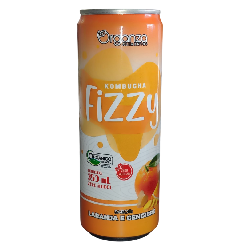 KOMBUCHA FIZZY LARANJA / GENGIBRE 350 ML ORGANZA LOTE:02032