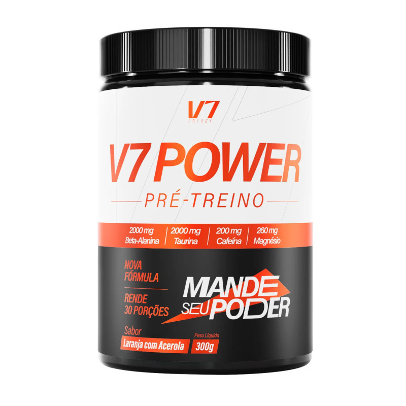 PRE TREINO V7 POWER LARANJA C/ ACEROLA 300G VIDEIRA 7
