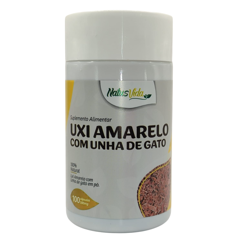 UXI AMARELO COM UNHA DE GATO 500MG 100 CAPS
