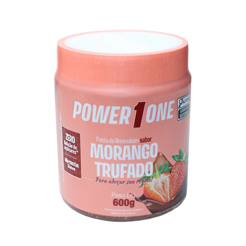 Pasta de Amendoim Power1One - Morango Trufado 600 G
