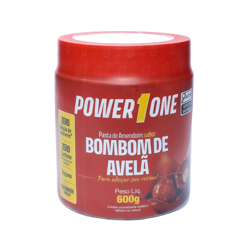Pasta de Amendoim Power1One - Bombom de Avela 600 G