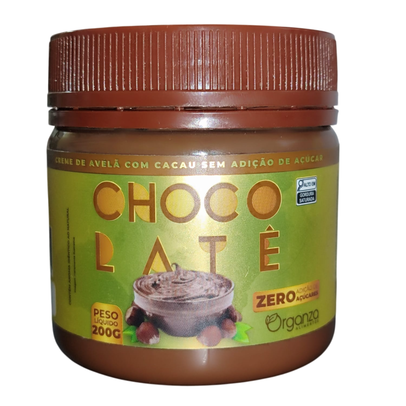 CHOCOLATE - CREME DE AVELA C/ CACAU ZERO ACUCAR 200 GR ORGANZA