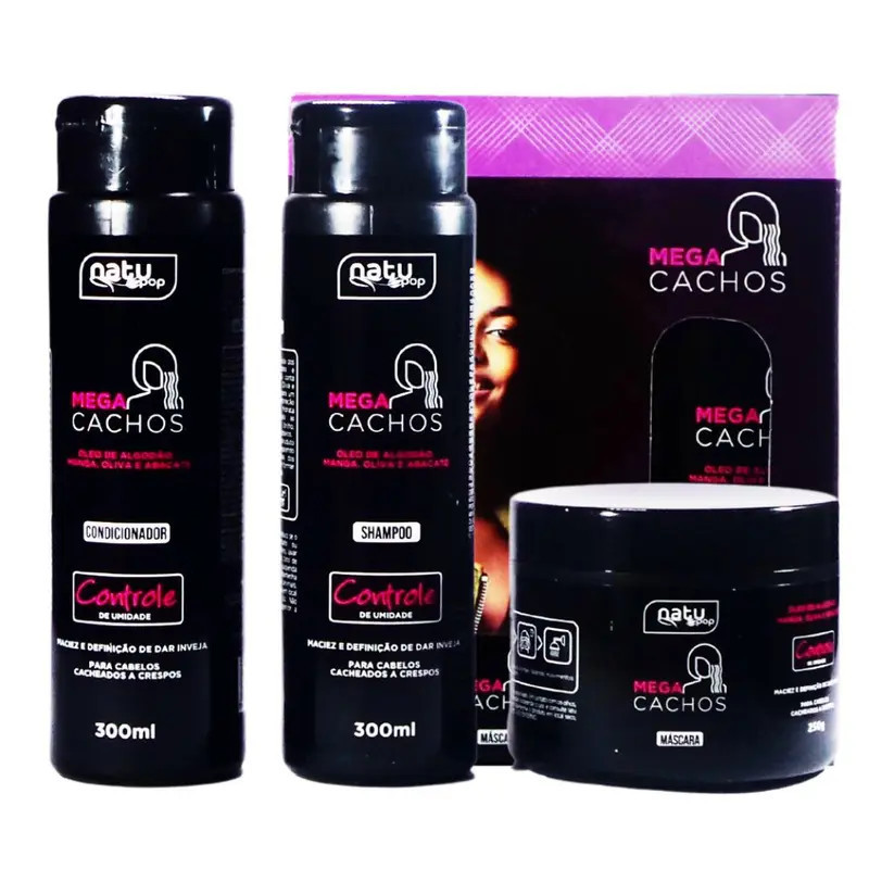 KIT CAPILAR MEGA CACHOS 3 ITENS NATUPOP