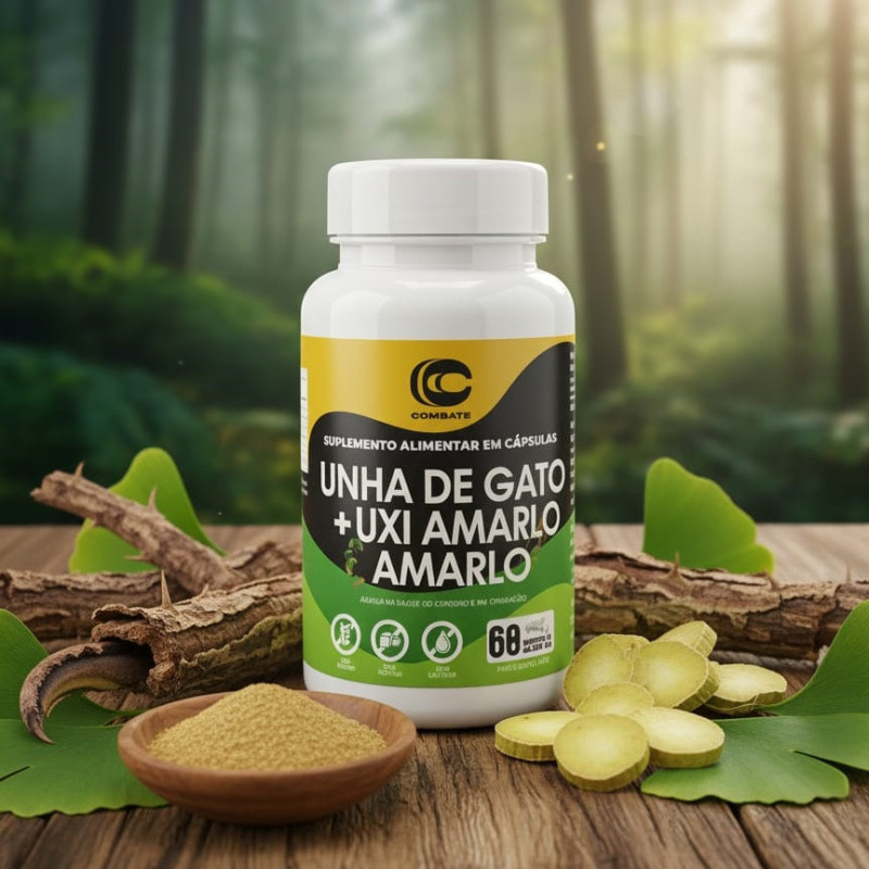 UNHA DE GATO + UXI AMARELO 60 CAPS - COMBATE