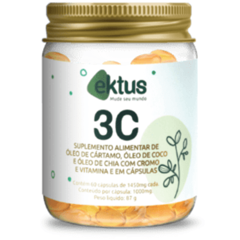 3C (CARTAMO, COCO E CHIA) 60 CAPS DE 1450MG EKTUS