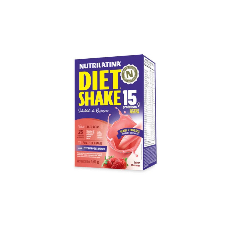 DIET SHAKE MORANGO Nutrilatina 420g