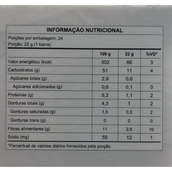 BARRA CEREAL BRIGADEIRO C/ CHOCOLATE - ORGANZA