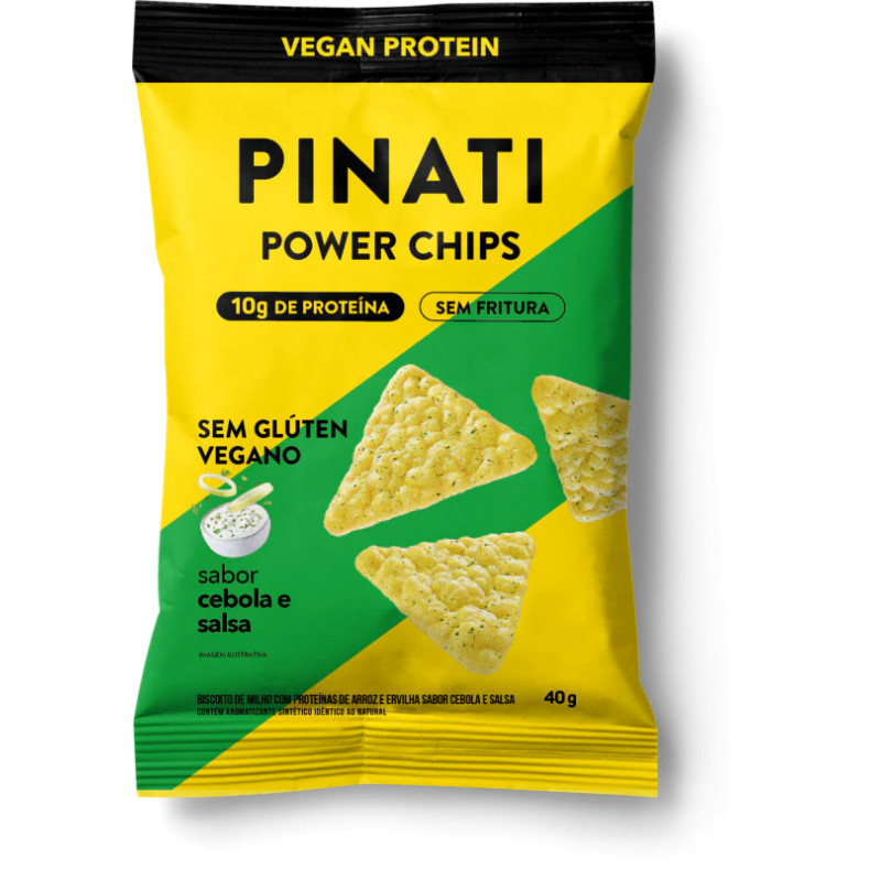 PINATI POWER CHIPS CEBOLA E SALSA 40G 20X
