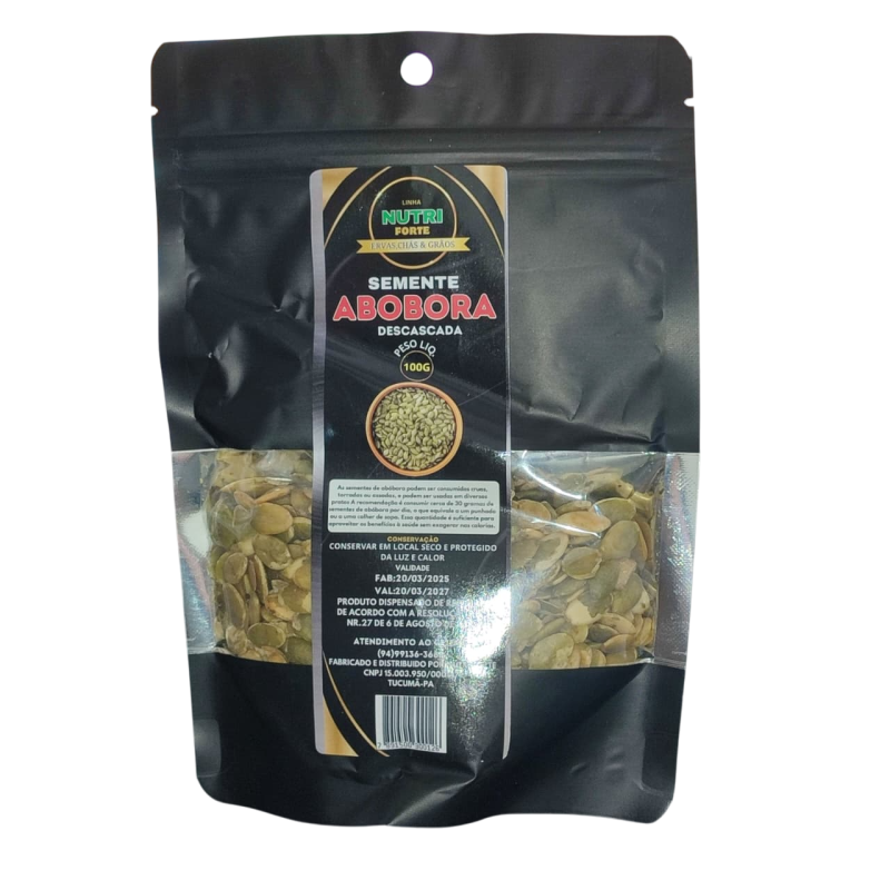 SEMENTE DE ABOBORA DESCASCADA 100G - NUTRI FORTE